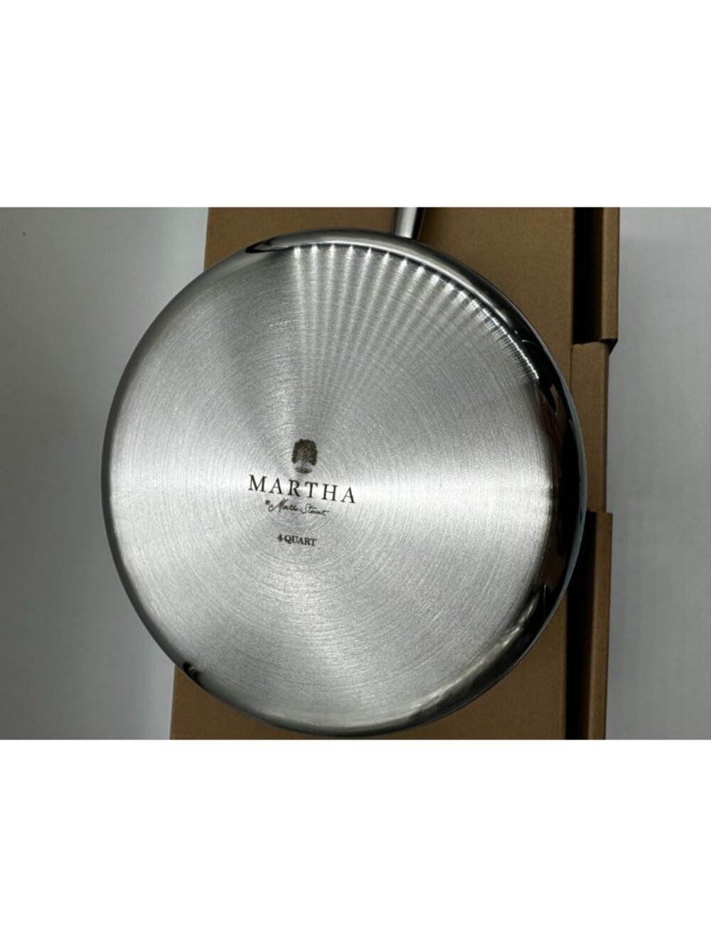 NIB Martha Stewart 4 Qt Tri-Ply Stainless Steel Sauce Pan w/Lid New In Box - Picture 4 of 7
